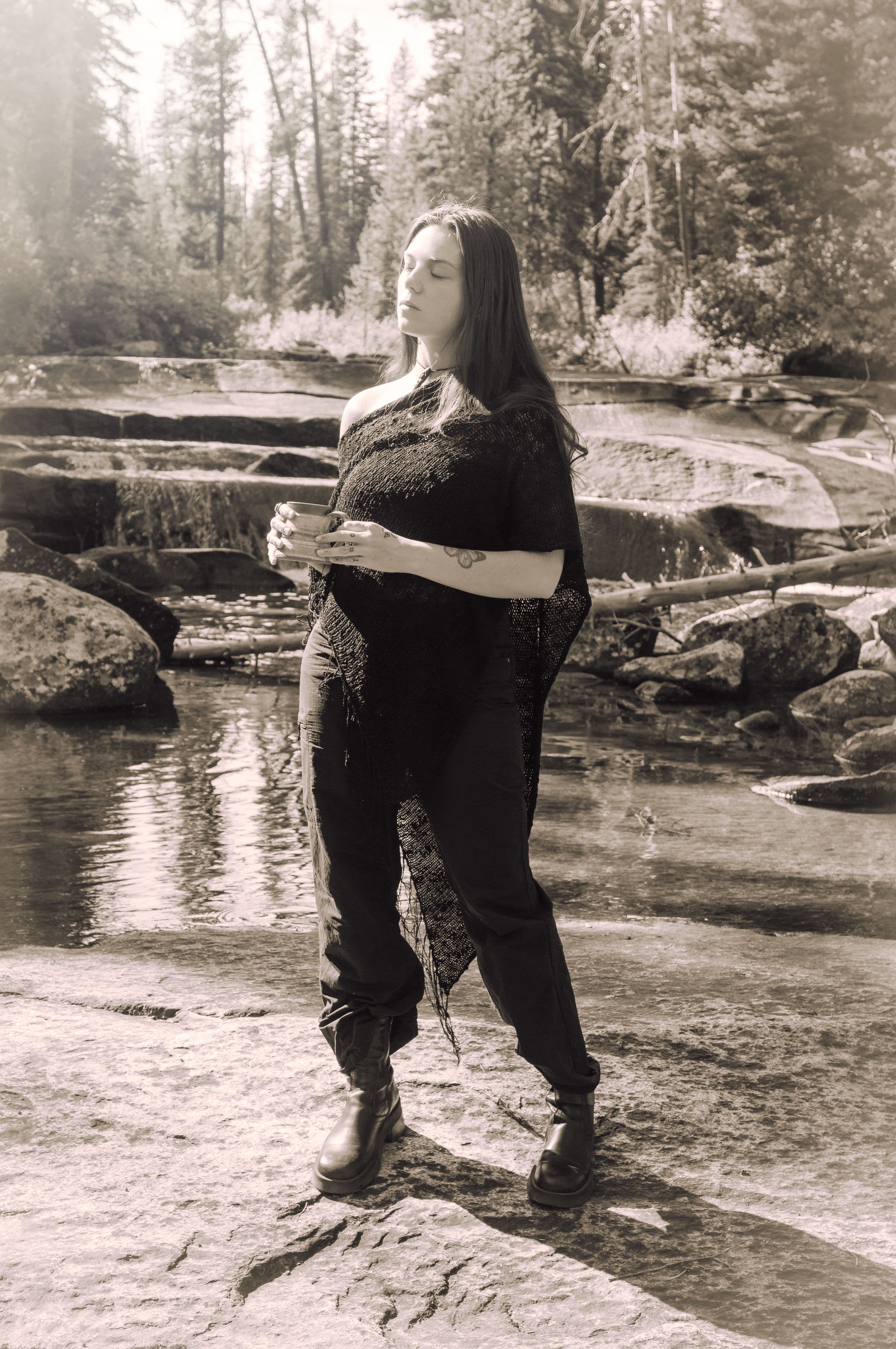 kenna allison standing with eyes closed